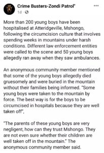 SAPS Left Shaken After Finding 200 Kidnapped Boys On A Mountain